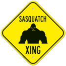 Sasquatch Crossing With Graphic Sign Sasquatch Crossing With Graphic Sign