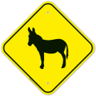Donkey Crossing With Graphic Sign Donkey Crossing With Graphic Sign