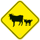 Goat With Kidbilly Crossing Sign Goat With Kidbilly Crossing Sign