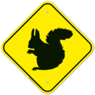 Squirrel Crossing With Graphic Sign Squirrel Crossing With Graphic Sign