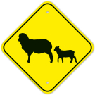 Sheep With Lamb Crossing Sign Sheep With Lamb Crossing Sign