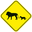 Lion With Cub Crossing Sign Lion With Cub Crossing Sign