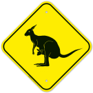 Kangaroo With Joey Crossing Sign Kangaroo With Joey Crossing Sign