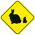 Rabbit With Bunny Crossing Sign Rabbit With Bunny Crossing Sign