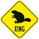 Beaver Crossing With Graphic Sign Beaver Crossing With Graphic Sign