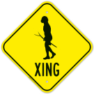 Cave Man Crossing Sign Cave Man Crossing Sign