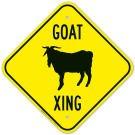 Goat Crossing With Graphic Sign Goat Crossing With Graphic Sign