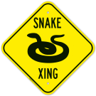 Snake Crossing With With Graphic Sign Snake Crossing With With Graphic Sign