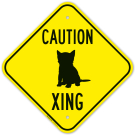 Caution Crossing With Graphic Sign Caution Crossing With Graphic Sign