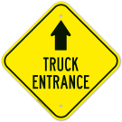 Truck Entrance With Front Arrow Sign Truck Entrance With Front Arrow Sign