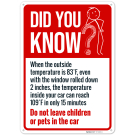 Did You Know Do Not Leave Children Or Pets In The Car Sign Did You Know Do Not Leave Children Or Pets In The Car Sign