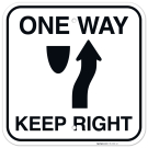 One Way Keep Right Sign One Way Keep Right Sign