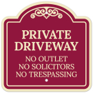 Private Driveway No Outlet Solicitors Or Trespassing Décor Sign Private Driveway No Outlet Solicitors Or Trespassing Décor Sign