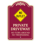 Private Driveway No Turn Around Or Trespassing Décor Sign Private Driveway No Turn Around Or Trespassing Décor Sign