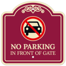 No Parking In Front Of Gate With Car Symbol Décor Sign No Parking In Front Of Gate With Car Symbol Décor Sign