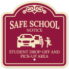 Safe School Notice Student Dropoff And Pickup Area Right SIde Décor Sign Safe School Notice Student Dropoff And Pickup Area Right SIde Décor Sign