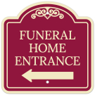 Funeral Home Entrance Left Arrow Décor Sign Funeral Home Entrance Left Arrow Décor Sign
