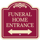 Funeral Home Parking Bidirectional Arrow Décor Sign Funeral Home Parking Bidirectional Arrow Décor Sign
