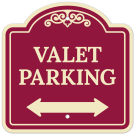 Valet Parking With Bidirectional Arrow Décor Sign Valet Parking With Bidirectional Arrow Décor Sign