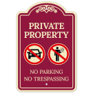Private Property No Parking Or Trespassing Décor Sign Private Property No Parking Or Trespassing Décor Sign