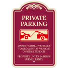 Private Parking Unauthorized Vehicles Will Be Towed At Owners Expense Décor Sign Private Parking Unauthorized Vehicles Will Be Towed At Owners Expense Décor Sign