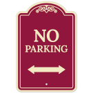 No Parking With Bidirectional Arrow Décor Sign, (SI-73407) No Parking With Bidirectional Arrow Décor Sign, (SI-73407)