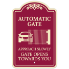 Automatic Gate Approach Slowly Gate Opens Towards You Décor Sign Automatic Gate Approach Slowly Gate Opens Towards You Décor Sign