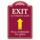 Exit Automatic Gate Pull Forward To Open With Arrow Décor Sign Exit Automatic Gate Pull Forward To Open With Arrow Décor Sign