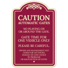Caution Automatic Gates No Playing Gate Is Timed For One Vehicle Décor Sign Caution Automatic Gates No Playing Gate Is Timed For One Vehicle Décor Sign