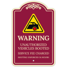 Warning Unauthorized Vehicles Booted Service Fee Charged Booting Enforced Décor Sign Warning Unauthorized Vehicles Booted Service Fee Charged Booting Enforced Décor Sign