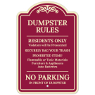 Dumpster Rules Residents Only Violators Prosecuted No Parking Décor Sign Dumpster Rules Residents Only Violators Prosecuted No Parking Décor Sign