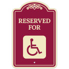 Reserved Handicapped With Graphic Décor Sign Reserved Handicapped With Graphic Décor Sign