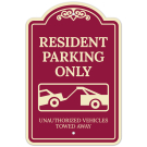 Resident Parking Only Unauthorized Vehicles Towed Away Décor Sign Resident Parking Only Unauthorized Vehicles Towed Away Décor Sign