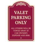 Valet Parking Only All Other's Will Be Towed Away At Car Owner's Décor Sign Valet Parking Only All Other's Will Be Towed Away At Car Owner's Décor Sign
