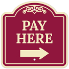 Pay Here With Right Arrow Décor Sign Pay Here With Right Arrow Décor Sign