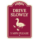 Drive Slowly 5 Mph Please With Duck And Ducklings Walking Graphic Décor Sign Drive Slowly 5 Mph Please With Duck And Ducklings Walking Graphic Décor Sign