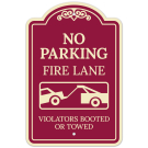 No Parking Fire Lane Violator Booted or Towed Décor Sign No Parking Fire Lane Violator Booted or Towed Décor Sign