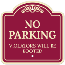 No Parking Violators Will Be Booted Décor Sign No Parking Violators Will Be Booted Décor Sign