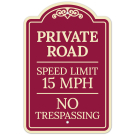 Private Road Speed Limit 15 Mph No Trespassing Décor Sign Private Road Speed Limit 15 Mph No Trespassing Décor Sign