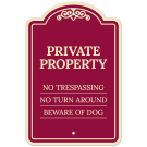 No Trespassing No Turn Round Beware Of Dog Décor Sign No Trespassing No Turn Round Beware Of Dog Décor Sign