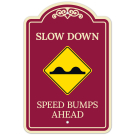 Slow Down Speed Bumps Ahead Décor Sign Slow Down Speed Bumps Ahead Décor Sign