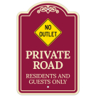 Private Road Residents And Guests Only With No Outlet Décor Sign Private Road Residents And Guests Only With No Outlet Décor Sign