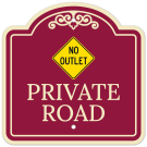 Private Road With No Outlet Symbol Décor Sign Private Road With No Outlet Symbol Décor Sign
