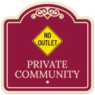 Private Community With No Outlet Symbol Décor Sign Private Community With No Outlet Symbol Décor Sign