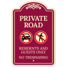 Private Road Residents and Guests Only No Trespassing Décor Sign Private Road Residents and Guests Only No Trespassing Décor Sign