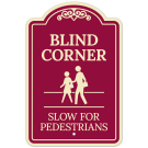 Blind Corner Slow For Pedestrians Décor Sign Blind Corner Slow For Pedestrians Décor Sign