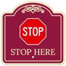 Stop Here With Symbol Décor Sign Stop Here With Symbol Décor Sign