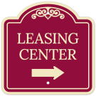 Leasing Center With Right Arrow Décor Sign Leasing Center With Right Arrow Décor Sign