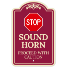 Stop Sound Horn Proceed With Caution Décor Sign Stop Sound Horn Proceed With Caution Décor Sign