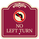 No Left Turn With Symbol Décor Sign No Left Turn With Symbol Décor Sign